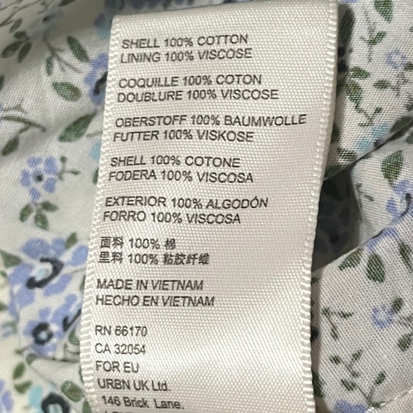 Free People Petunia Mini Dress Smocked Tea Combo Blue Size Large NWT‎ - Picture 16 of 16